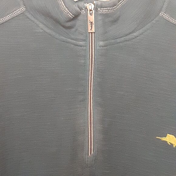 Tommy Bahama Adult Mens Large 1/4 Zip Pullover Sweater Blue Long Sleeve Beach - Picture 3 of 9